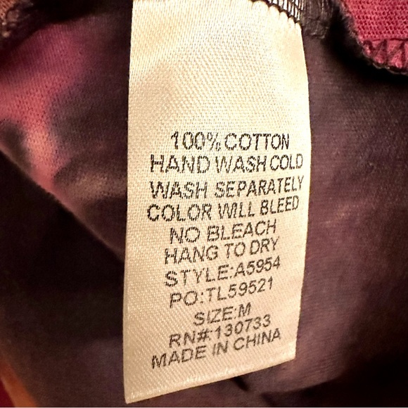 Umgee Tie Dyed Sweatshirt with Puffed Sleeves Size Medium - Picture 5 of 8